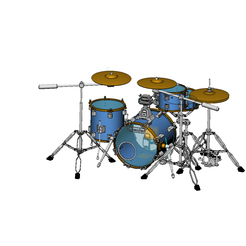 batteria-v159_10.png 3D file Small model Acoustic Drum Kit・3D printing model to download