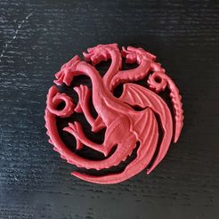 20220907_102707_sqaure.jpg Fichier STL Emblème stylisé de la Maison du Dragon・Modèle à télécharger et à imprimer en 3D