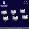 003_Kitty_Model.jpg 6 Pack Hello Kitty Holders or Pots | 3D print models.