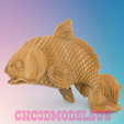 3.png Carp fish 3,3D MODEL STL FILE FOR CNC ROUTER LASER & 3D PRINTER