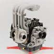 Front view 13b.jpg Бесплатный STL файл Mazda RX7 Wankel Rotary Engine 13B-REW - Working Model・Модель 3D-принтера для скачивания, 3D_Printed_Engines