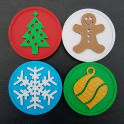 20201212_092055 edit.jpg STL file Holiday Snap Badge Set・3D printable design to download
