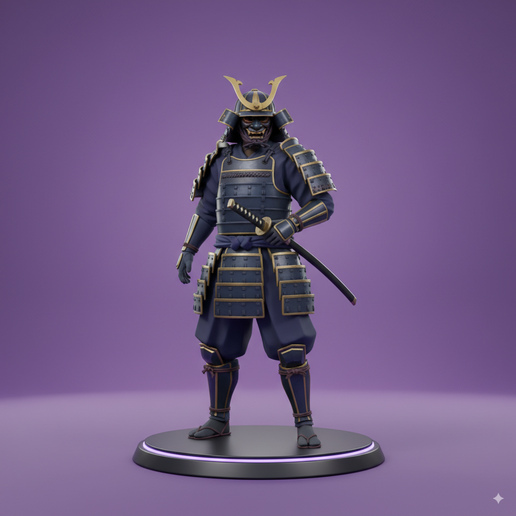 74.png Single STL Epic Samurai Warrior Figure - High-Detail Printable STL Model for Collectibles & Display