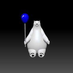 ZGrab04.jpg 3D file polar bear sitting with balloon・3D printer design to download