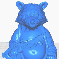 rclose.png Download free STL file Rocket Racoon (V2) Buddha w/Rifle (Marvel Collection) • Model to 3D print, ToaKamate