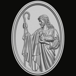 121.2.jpg Jesucristo sosteniendo un cordero Modelo impreso en 3D