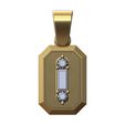 Horizontal-baguette-diamond-cluster-recta-13x9mm-emrald-shaped-pendant-charm-01.jpg Baguette and diamond cluster emrald shaped pendant 3D print model