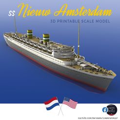 NA.jpg STL file SS Nieuw Amsterdam (1937) Ocean Liner・3D printer design to download, LinersWorld