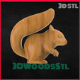 19.png Squirrel  3D stl model set, wall decor, CNC Router Engraver, Artcam, Aspire, CNC files