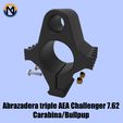 Abrazadera-Triple.jpg PCP RIFLE CLAMP AEA CHALLENGER CARABINE/BULLPUP 7.62MM WITH TRIPLE PICATINNY 22MM STD and 11mm STD