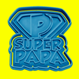 c9.png Set of 2 Father's Day Cookie or Fondant Cutters Super Papa