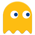 pacman-yellow-ghost.png Download free 3MF file Pacman and Ghost earrings • 3D printer model, JakG