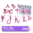 ABC-mayus.png Alphabet STAMP Upper and Lower case Cake size STL files
