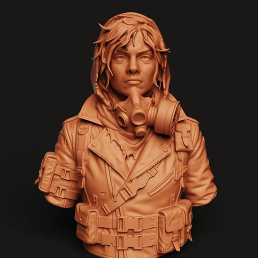 Survivor Bust STL | Post-Apocalyptic 3D Print | Wasteland Art