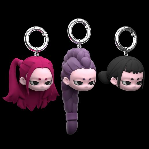 K-Pop Demon Hunters - Keychain Heads(Rumi, Mira, Zoey) - Cults3D