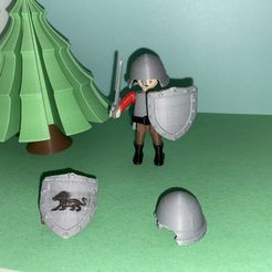 IMG_9068.jpg STL file PLA-Mobil Heavy Infantry Shield and Helmet・Model to download and 3D print