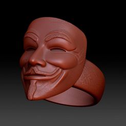 Vendetta-Ring.jpg Файл STL Кольцо "Вендетта" sz18-22・Модель 3D-принтера для загрузки