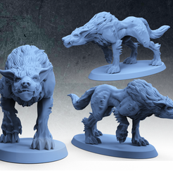 W1.png Worg/wolfs miniature (DND,PATHFINDER,TABLETOP)