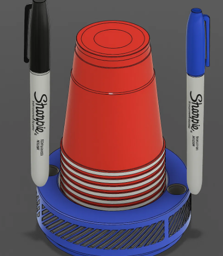 Party Solo Cup Party Essentials & Marker Holder – STL File 3D model