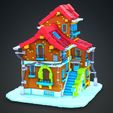 98453-POLY.jpg MAISON 7 HOUSE HOME CHILD CHILDREN'S PRESCHOOL TOY 3D MODEL KIDS TOWN KID Cartoon Building 5