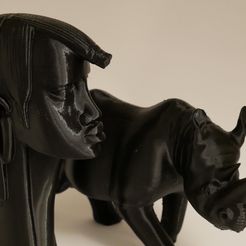 P1060309.jpg Fichier STL Massaï africain et rhinocéros・Modèle pour impression 3D à télécharger