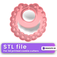 Bib-baby-shower-cookie-cutter-1.png Bib baby shower cookie cutter STL