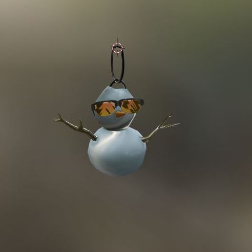 Valorant "CHILLY MCFREEZE" Cool Snowman Keychain Buddy or Amulet - 3D model önizlemesi