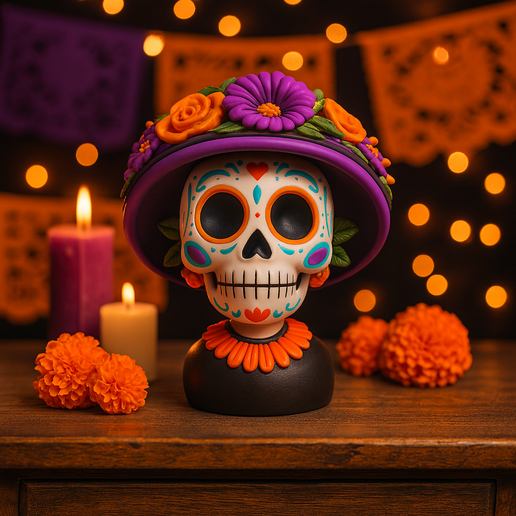 Calavera Catrina Day of the Dead Bust 32cm main image 1