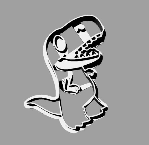 Cookie Cutter. Cookie Cutter fondan dough. Tyrannosaurus Dinosaur - 3D model önizlemesi