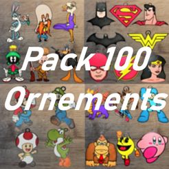 Pack 100.jpg 3D-Datei Set von 100 Ornamenten・3D-Druckvorlage zum Herunterladen