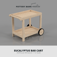 EUCALYPTUS BAR CART Dollhouse Miniature 1:12 Scale Bar Cart, Mini Pottery Barn-inspired Furniture for 1:12 Dollhouse, Dollhouse Furniture Bar Cart