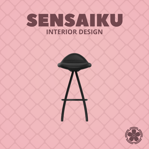 Miniature Replica 1:12 Jesús Gasca 90. Onda Barstool for Miniature Dollhouse - 3D Print Instant Download - Miniature Furniture Designer Series