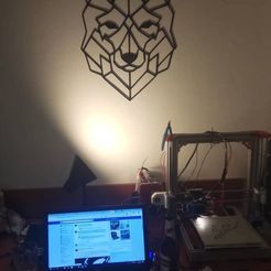 Настенная скульптура "Волк" 2D