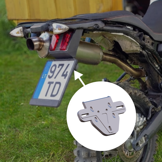 Yamaha XT660Z Tenere turn licence plate holder (tail tidy)