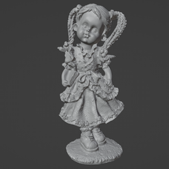 1.png Girl child with book 3D print model