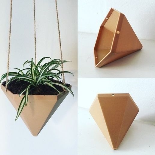 Hexagonal Based Pyramid Hanging Planter 3D model