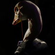 3d-goose-from-behind.png duck goose in suit and monocle. paperweight 3d printable detailed anthropomorphic elegant goose in suit bust statue sculpture