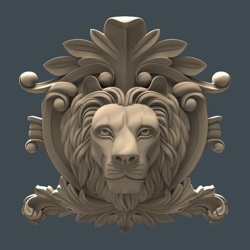 Lion face cnc art 3D model