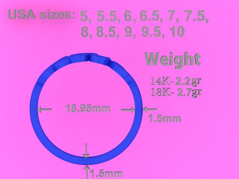 USsize Archivo STL Amor de anillo・Plan para descargar y imprimir en 3D, jewelry3D