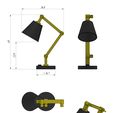 Лампа-настольная.jpg 1:12 Scale Desk Lamp STL File for 3D Printing - Modern Miniature Dollhouse Furniture - Perfect STL for Dollhouse Interiors
