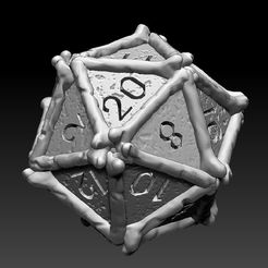 D20.jpg 3D file D&D Dice Set - Bone Style・3D printing idea to download