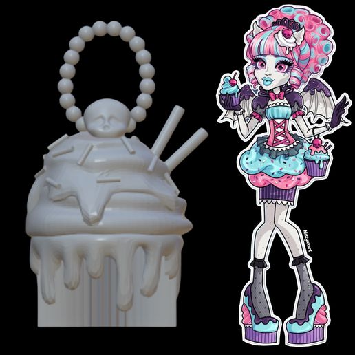 👹 Monster High Rochelle Goyle Sweet Screams Inspired Cupcake Purse・ OBJ ...