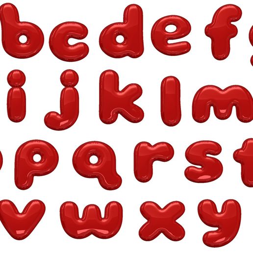 Lower case ceramic letters