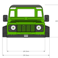 front_view.png Land Rover Defender 110 4-türige Karosserie 1/10 SCALE OFF-ROAD CRAWLER BODY | Radstand 285mm