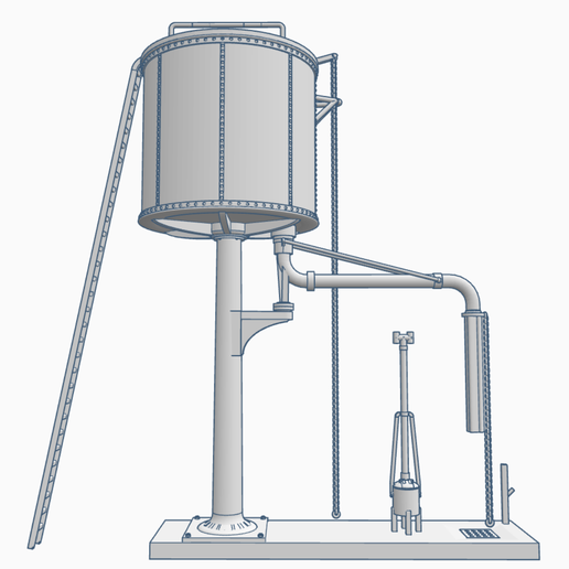 Water-Tower-02-18.png Cylindrical Sectional Water Tower - OO Gauge / 1:76 Scale