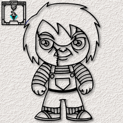 project_20230906_1918184-01.png STL file Chucky doll WALL ART Chucky doll wall decor chucky chibi Halloween decor・3D printing design to download