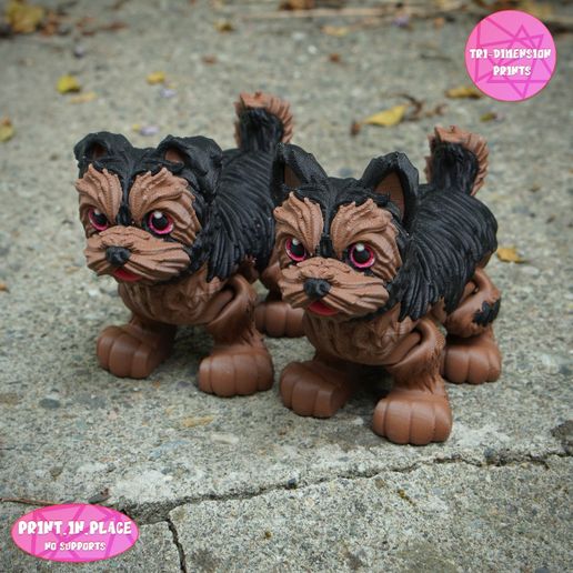 e.jpg Print In Place Cute Flexi Yorkshire Dog