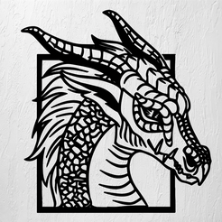 Imagen1-DRAGON-CUADRO.png Fichier STL TABLEAU DRAGON ART MURAL 2D DECORATION・Modèle pour imprimante 3D à télécharger