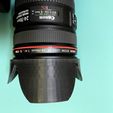 lens_hood_on_lens_1.jpg Free STL file Canon lens hood・3D printable design to download