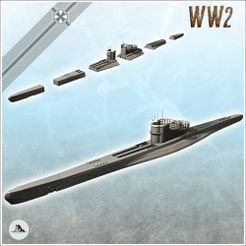 1-PREM.jpg STL file German submarines Unterseeboot U-Boot Uboat type IXC (6) - Germany Eastern Western Front Normandy Kriegsmarine Atlantique Sea WWII・3D printing model to download